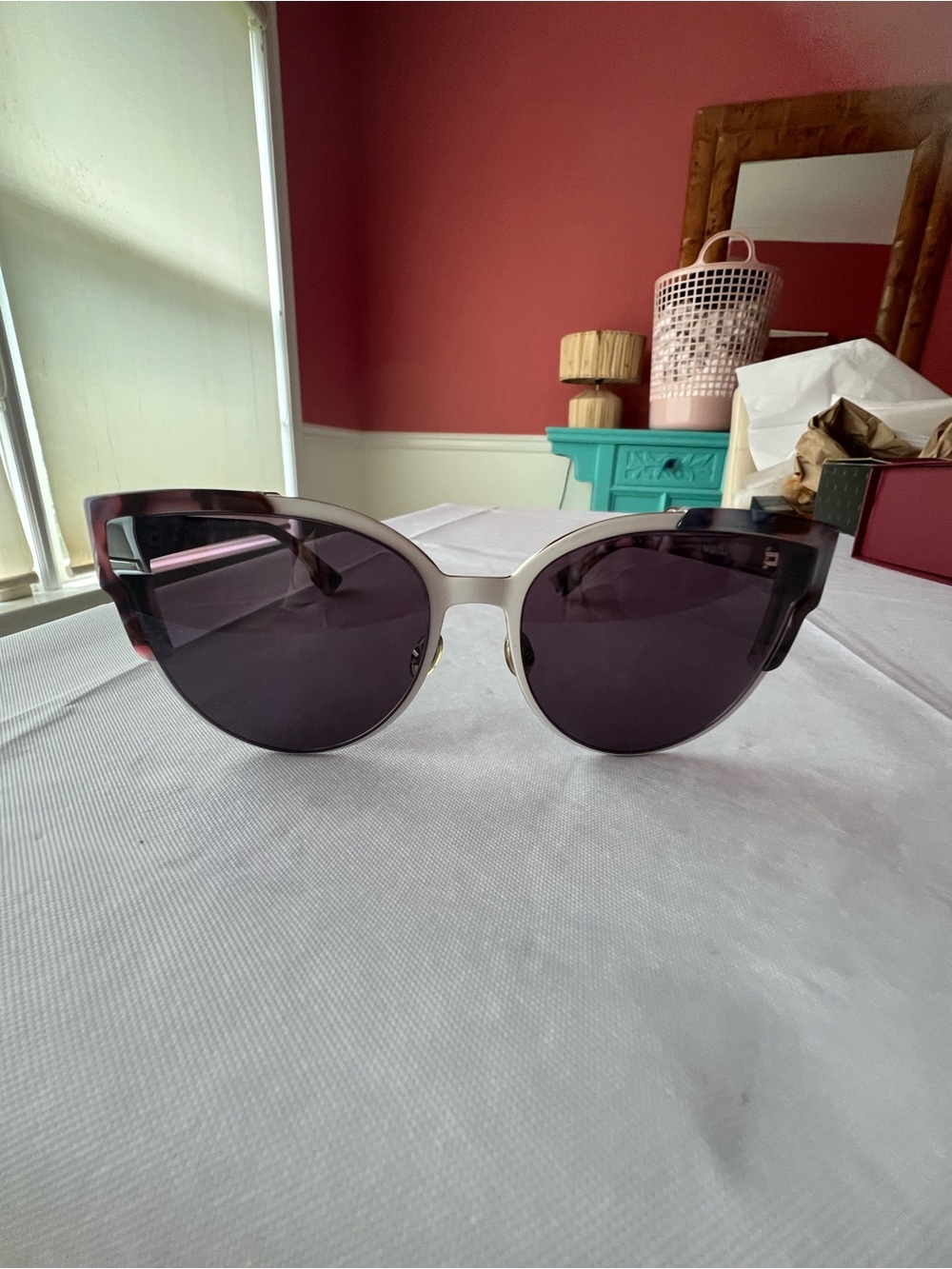 Dior Pink Gradient Cat-Eye Sunglasses with Dark Lenses - Picture 2 of 11